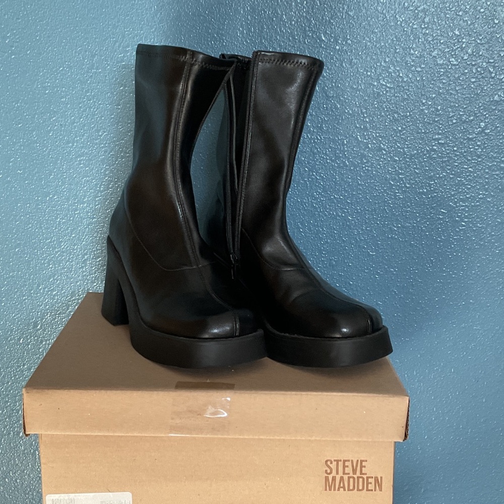 Steve Madden Black Heeled Boots